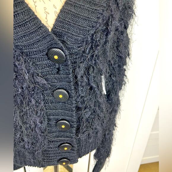 Anthropologie Leifsdottir Black Wool Alpaca Mohair Blend Knit Sweater Size XS - Picture 12 of 13